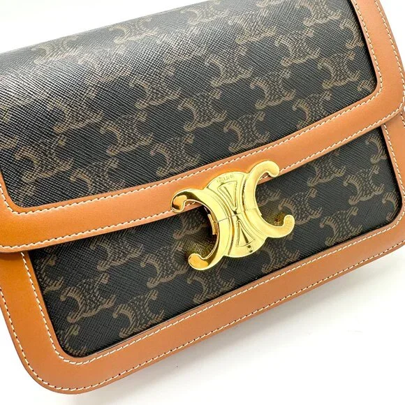 Celine Tan Classique Calfskin Triomphe Bag - Picture 8 of 10